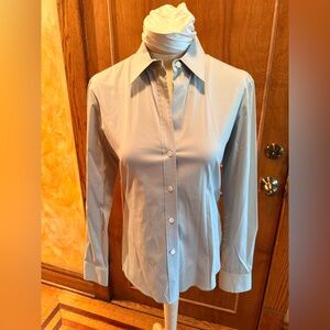 Theory Light Sage Green Button-Front Shirt